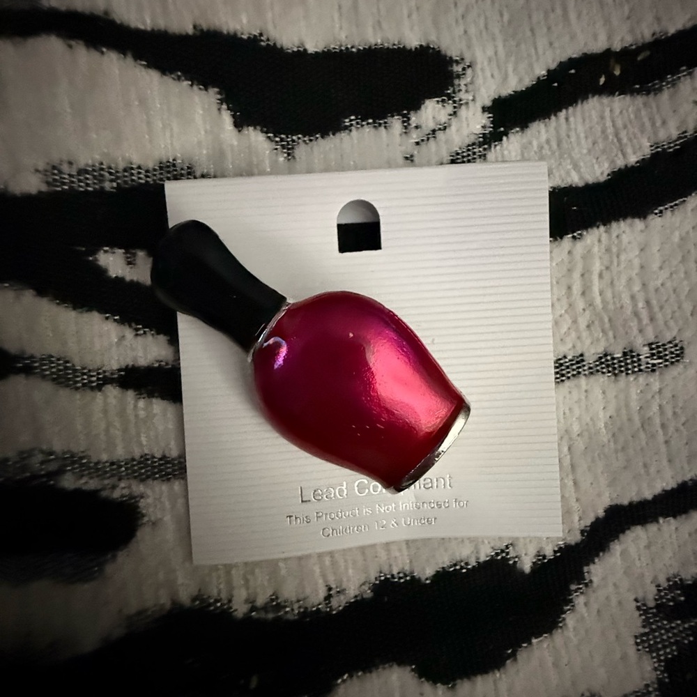 Elegant Pink Nail Polish Brooch